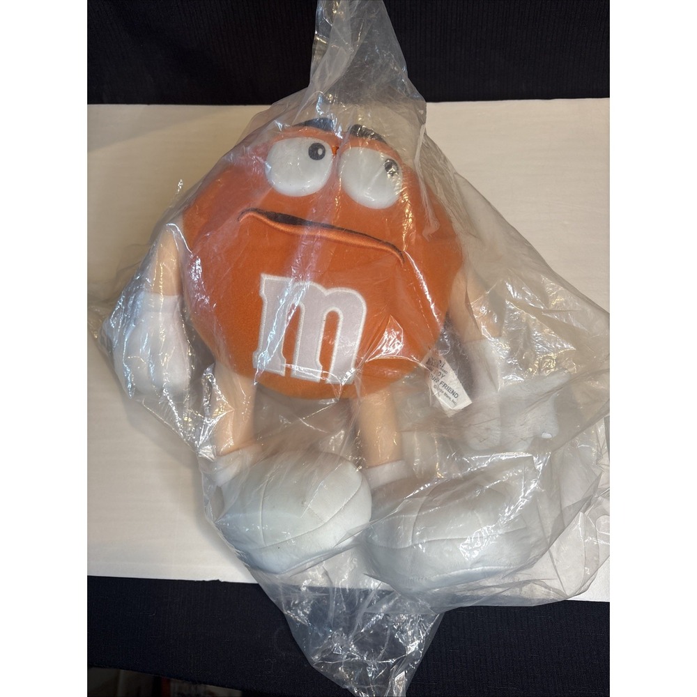 Vintage Orange M&M Plush Doll 1999 12in Mars Stuffed Toy Candy Advertising